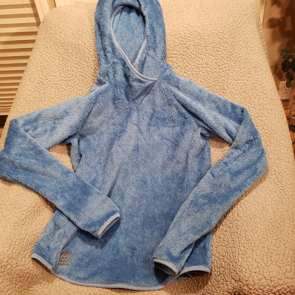66°North Iceland long sleeve fuzzy fleece hooded pullover size XL